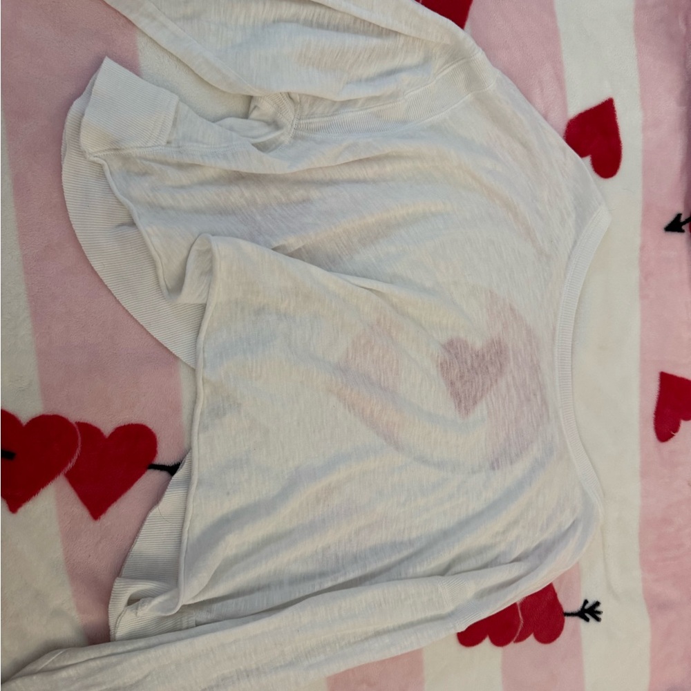 Free People White Long-Sleeve Pajama Top